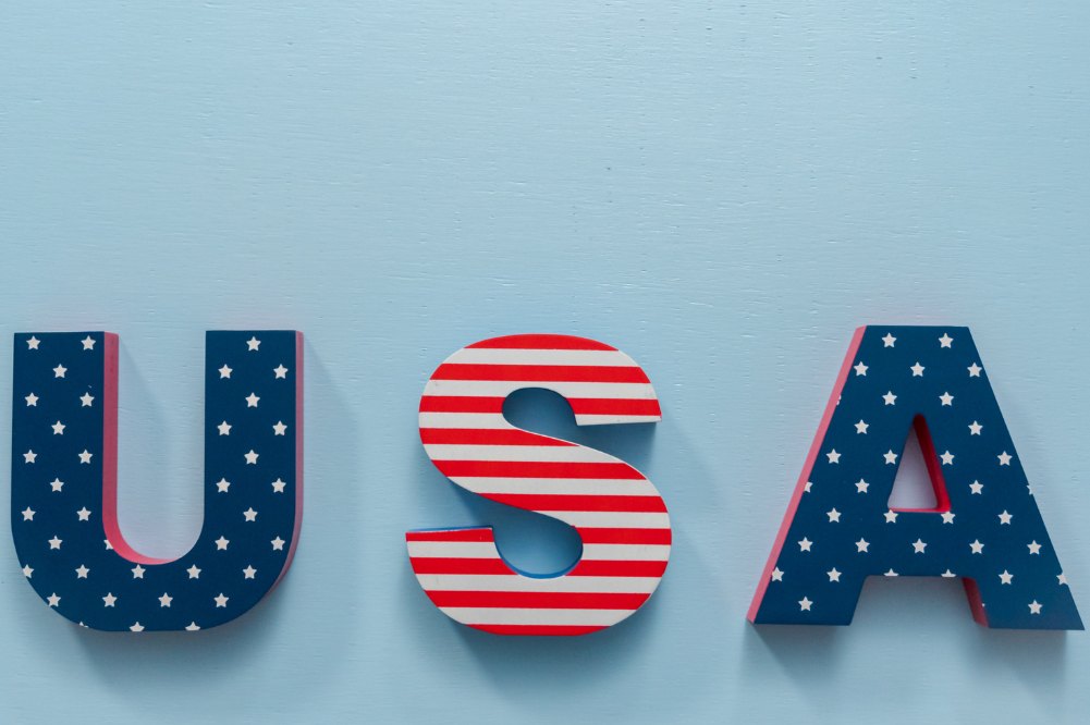 USA written in blocks letter