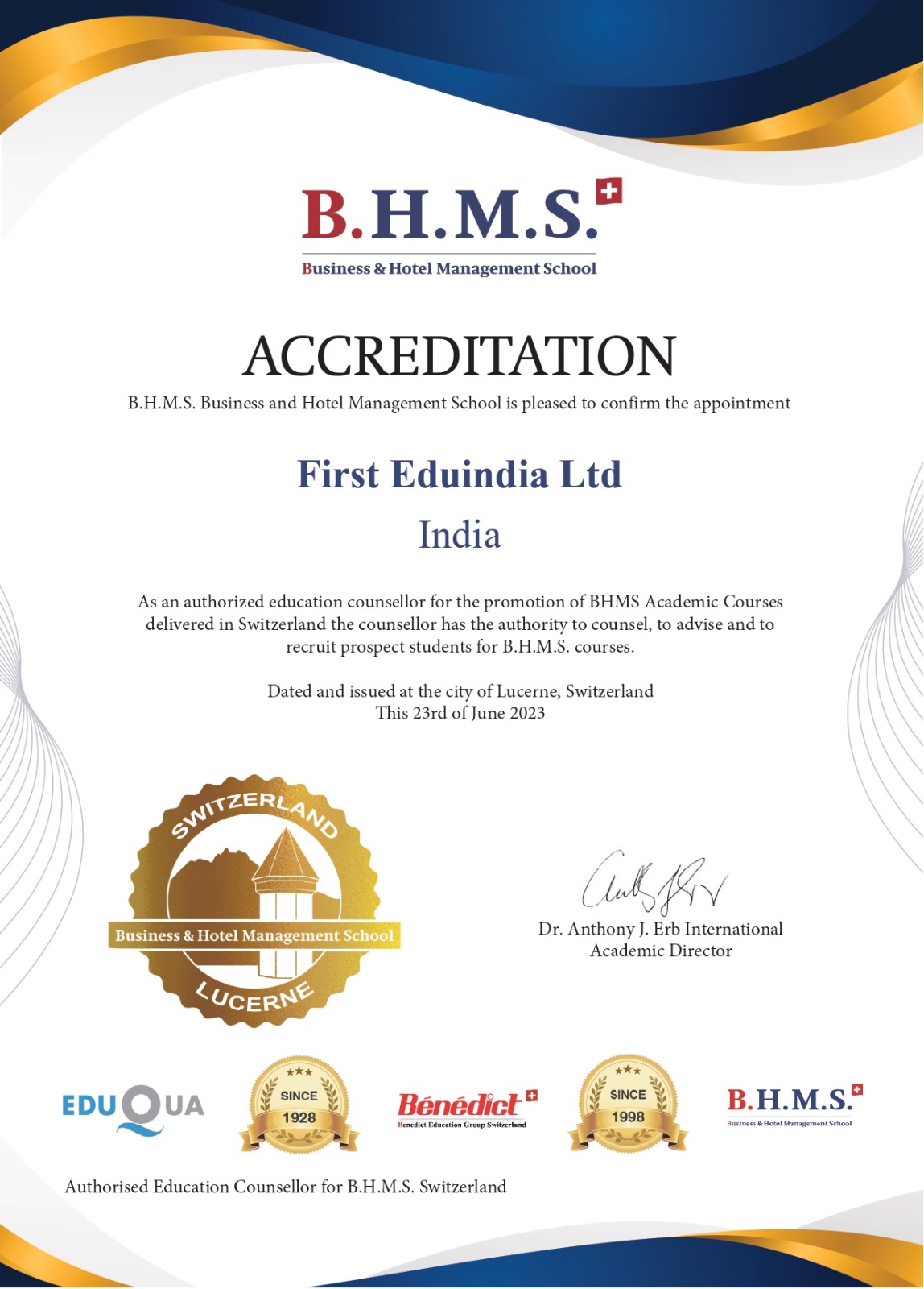 First Eduindia - Education Counsellor - BHMS Academic Course